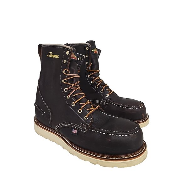 Thorogood Men's 8" Steel Toe WP Wedge Sole Work Boot (U.S.A.) 804-3800 Brown 11D - Picture 1 of 10